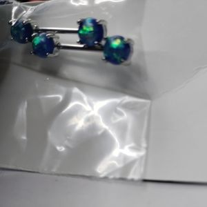 Body jewelry opal and glass